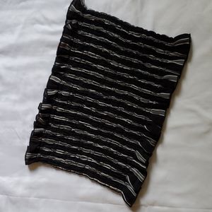 Kendall & Kylie Top Sleeveless Tube Cropped Black Medium